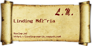 Linding Mária névjegykártya